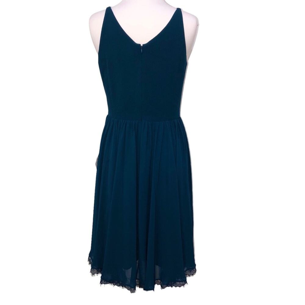 Dress the Population Alicia Chiffon Cocktail Dress in Peacock Blue Large NWT - Picture 9 of 15